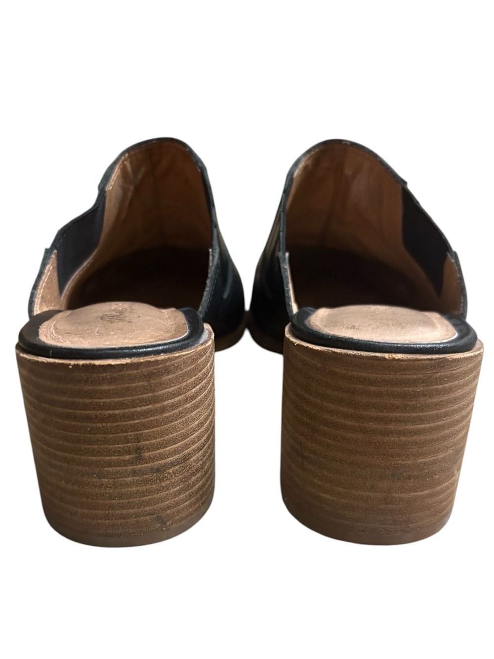 MADEWELL “The Carey Mules” Black Leather Slip-On Block Heel Mules Size 10 -- YES - Picture 9 of 13